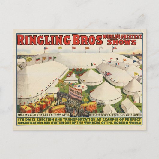リング状の眉。サーカス ポストカード (正面)