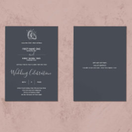 リング結婚の暗い背景エレガント 招待状