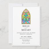 リング結婚クロスモザイク結婚マトリックス 招待状 (正面)