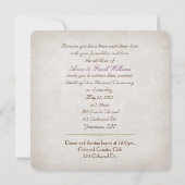 リング結婚付きリニューアルピンクのリボンハート 招待状 (裏面)