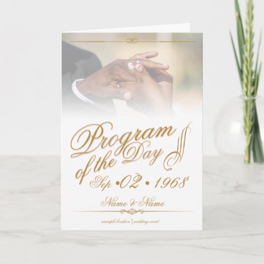 リング金ゴールド上の結婚色のカップルの針 シーズンカード (正面)