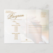 リング金ゴールド上の結婚色のカップルの針 案内ポストカード (裏面)