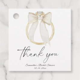 リング ボウ 彼女は結婚する ブライダル シャワーのお礼 フェイバータグ