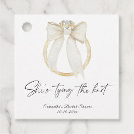 リング ボウ 彼女は結婚する ブライダル シャワー フェイバータグ