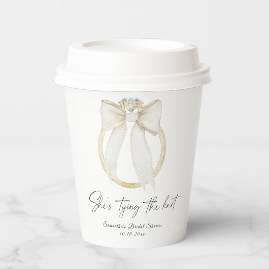 リング ボウ 彼女は結婚する ブライダル シャワー 紙コップ (正面)