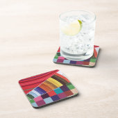 リング、円、およびミニコラージュのチェック コースター (右側)