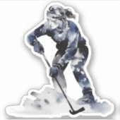 リンゲットスケートで滑る美しいインブラックアンドブルーウォータコール シール (正面)