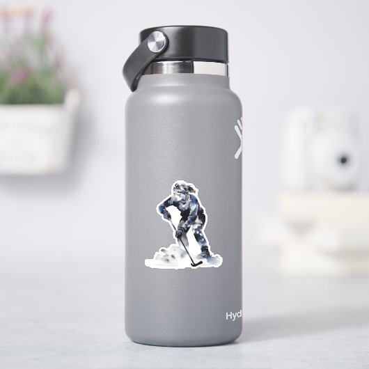 リンゲットスケートで滑る美しいインブラックアンドブルーウォータコール シール (HydroFlask)