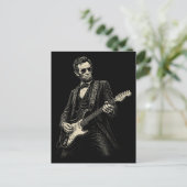 リンコーン クールギタリスト ヴィンテージ風彫刻 シーズンポストカード (スタンド正面)
