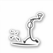 リンゴおもしろいの看板シールを追いかけるステッカー シール (正面)