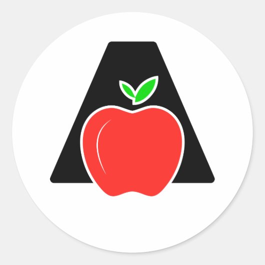 リンゴおもしろいのA ラウンドシール (正面)