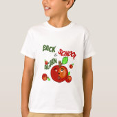 リンゴおもしろい新学期 Tシャツ (正面)
