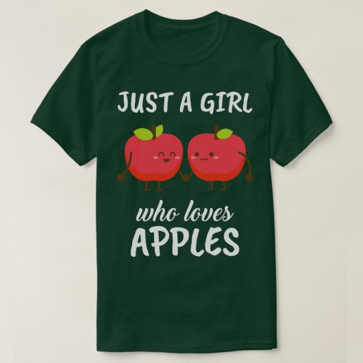 リンゴが大好きな少女 Tシャツ (デザイン正面)