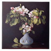 リンゴが花瓶に咲く タイル (正面)