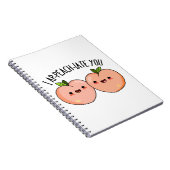 リンゴじゃないよ、感謝してるよ 面白い桃のダジャレ ノートブック (右側)