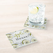 リンゴでコースター描。 ガラスコースター (アングル)