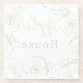 リンゴでコースター描。 ガラスコースター (裏面)