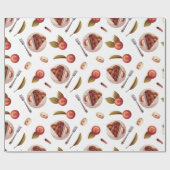 リンゴとアップルパイスライス ラッピングペーパー (フラット)