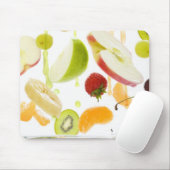 リンゴとオレンジジュースと新鮮な混合フルーツ マウスパッド (マウス)