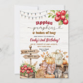 リンゴとカボチャの誕生日 招待状 (正面)