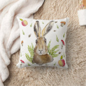 リンゴとキノコが生まれた可愛いウサギ クッション (ブランケット)
