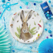 リンゴとキノコが生まれた可愛いウサギ ペーパープレート (パーティー)