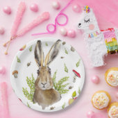 リンゴとキノコが生まれた可愛いウサギ ペーパープレート (パーティー)