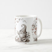 リンゴとサンタコーヒーティーマグカップ白セラミック コーヒーマグカップ (正面右)