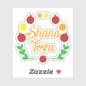 リンゴとザクロの花とシャナ・トヴァの挨拶 シール (シート)