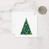 リンゴとバナナのポップアートクリスマスツリー ノートカード (正面/裏面インサイチュ)