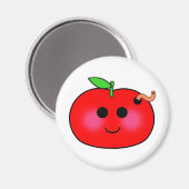 リンゴとワーム マグネット (正面/裏面)