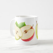 リンゴと梨の半分 コーヒーマグカップ (正面左)