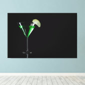 リンゴと緑のappletiniカクテル キャンバスプリント (インサイチュ (ウッドフロア))