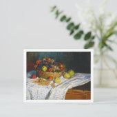 リンゴと葡萄クロード・モネのフルーツバスケット ポストカード (スタンド正面)