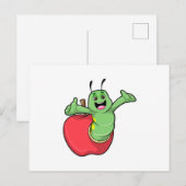 リンゴのイモムシ ポストカード (正面/裏面)