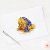 リンゴのステッカー黄金のおいしいリンゴのバスケット ラウンドシール (封筒)