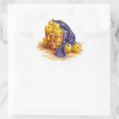 リンゴのステッカー黄金のおいしいリンゴのバスケット ラウンドシール (バッグ)