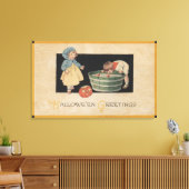 リンゴのハロウィーンGreetingBobbing キャンバスプリント (インサイチュ (リビング))