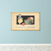 リンゴのハロウィーンGreetingBobbing キャンバスプリント (インサイチュ (ウッドフロア))