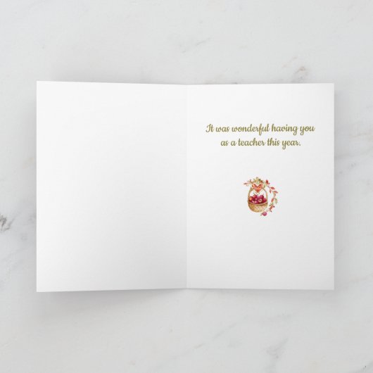 リンゴのバスケット先生ありがとう シーズンカード (内部)