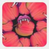 リンゴのボビングをするハロウィーンのヴァンパイア女王 スクエアシール (正面)