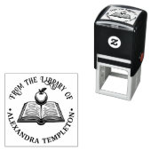 リンゴの付いたオープンな本 #1P 図書名 セルフインキングスタンプ (インサイチュ)