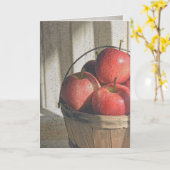 リンゴの付いた窓の雨滴 カード (黄色い花)