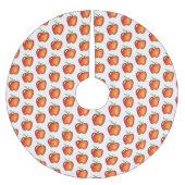 リンゴの先生赤おいしいフルーツプリント ブラッシュドポリエステルツリースカート (正面)