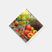 リンゴの収穫 スタンダードカクテルナプキン (角)