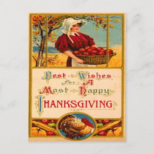 リンゴの収穫 ポストカード (正面)