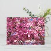 リンゴの木が咲いている。ピンクの花。ハッピーバースデー シーズンカード (スタンド正面)