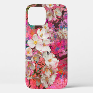 リンゴの木に花が咲絵画き混ぜた媒体は iPhone 12ケース