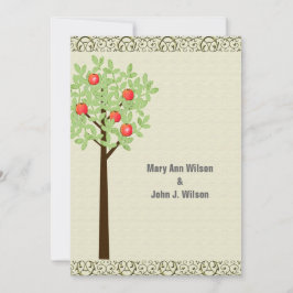 リンゴの木のライトグリーンの記念日招待状。 招待状