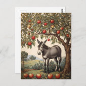 リンゴの木の下のヴィンテージ ポストカード (正面/裏面)